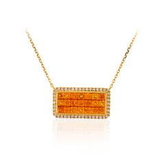 Collier en or et Grenat mandarine AAA (CIRARI)