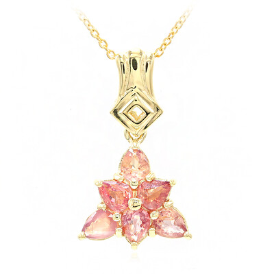 Collier en or et Saphir Padparadscha non chauffé (AMAYANI)