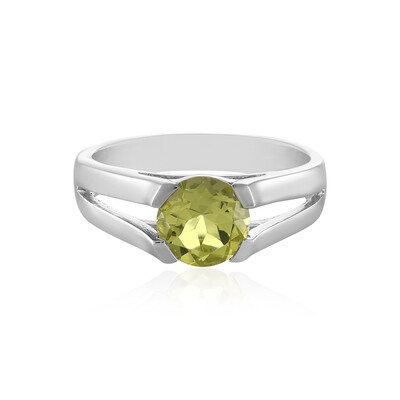 Bague pour homme en argent et Quartz citron