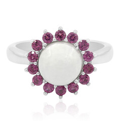 Bague en argent et Jadéite Blanche