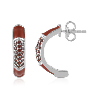 Boucles d'oreilles en argent et Grenat du Mozambique