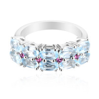 Bague en argent et Topaze bleu ciel