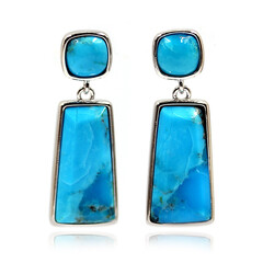 Boucles d'oreilles en argent et Turquoise bleue de Mohavie (Faszination Türkis)