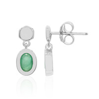 Boucles d'oreilles en argent et Emeraude de Zambie