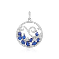 Pendentif en argent et Spinelle bleu roi