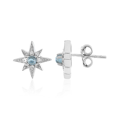 Boucles d'oreilles en argent et Topaze bleu Suisse