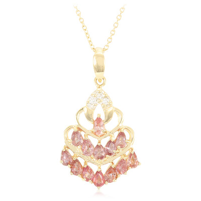 Collier en or et Saphir Padparadscha non chauffé (AMAYANI)