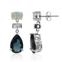 Boucles d'oreilles en argent et Topaze bleu de Londres