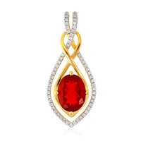 Pendentif en or et Opale de Feu du Mexique (AMAYANI)