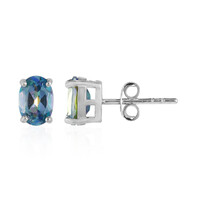 Boucles d'oreilles en argent et Topaze mystique bleu pigeon