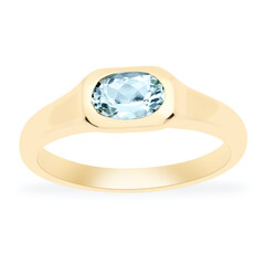 Bague en or et Aigue-Marine AAA