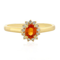 Bague en argent et Saphir rouge du soir