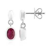 Boucles d'oreilles en argent et Rubis de Birmanie (Pallanova)