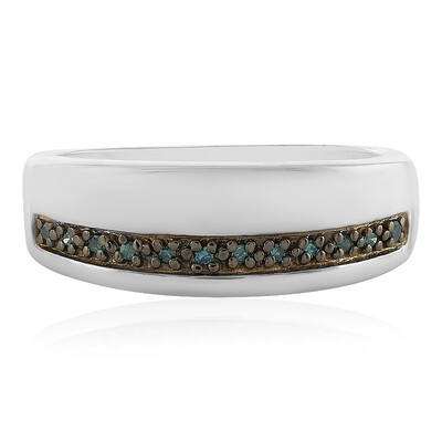 Bague en argent et Diamant bleu I3