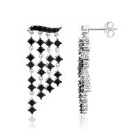 Boucles d'oreilles en argent et Spinelle noir