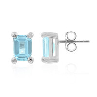 Boucles d'oreilles en argent et Topaze bleu ciel