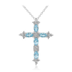 Collier en argent et Topaze bleu Suisse