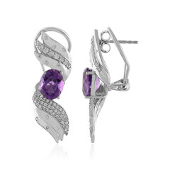 Boucles d'oreilles en argent et Améthyste de Sibérie (de Melo)
