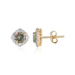 Boucles d'oreilles en or et Tanzanite verte