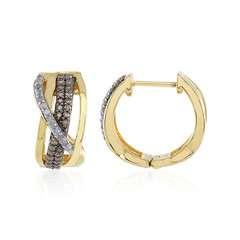 Boucles d'oreilles en argent et Diamant champagne I3