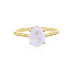 Bague en argent et Pierre de Lune arc-en-ciel