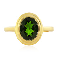 Bague en argent et Diopside de Russie