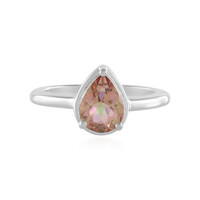 Bague en argent et Topaze mystique couleur pêche