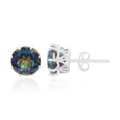 Boucles d'oreilles en argent et Quartz mystique bleu