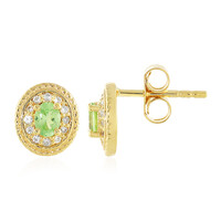 Boucles d'oreilles en argent et Grenat vert menthe de Merelani
