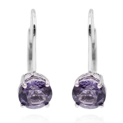Boucles d'oreilles en argent et Quartz Myrtille