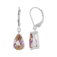 Boucles d'oreilles en argent et Amétrine de Anahi