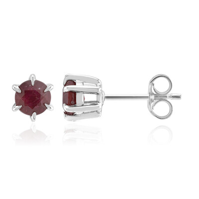 Boucles d'oreilles en argent et Rubis de Bemainty