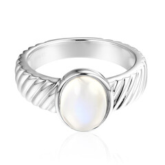 Bague en argent et Pierre de lune de Tanzanie