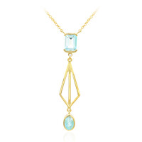 Collier en argent et Topaze bleu ciel