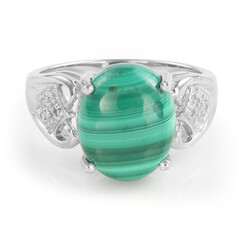 Bague en argent et Malachite