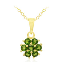 Collier en argent et Diopside de Russie