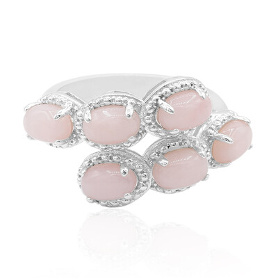 Bague en argent et Opale rose