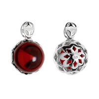 Pendentif en argent et Ambre rouge de Colombie