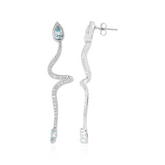 Boucles d'oreilles en argent et Topaze bleu ciel