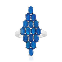 Bague en argent et Opale bleu néon