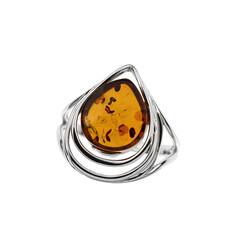 Bague en argent et Ambre baltique