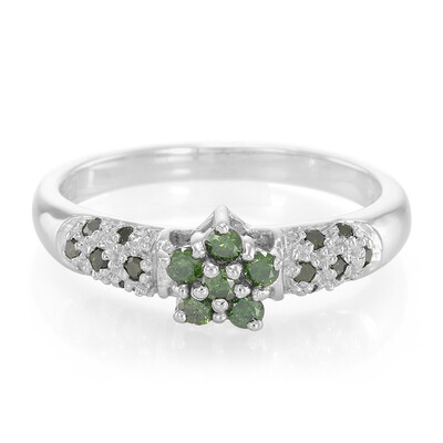 Bague en argent et Diamant fantaisie
