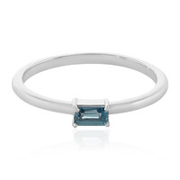 Bague en argent et Topaze bleu de Londres