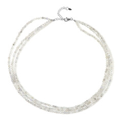 Collier en argent et Zircon de couleur argentée