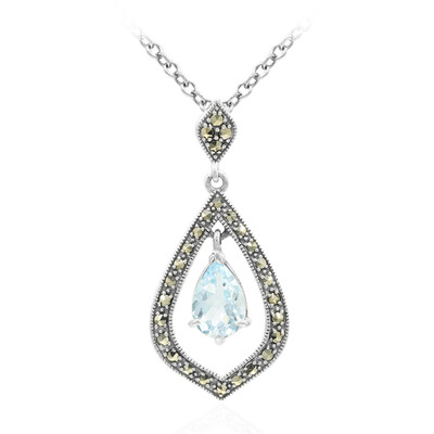 Collier en argent et Topaze bleu ciel