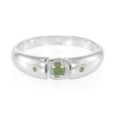 Bague en argent et Diamant fantaisie
