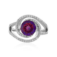 Bague en argent et Topaze mystique pourpre