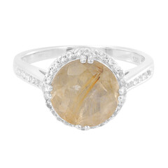 Bague en argent et Quartz rutile (Cheveux de Vénus)