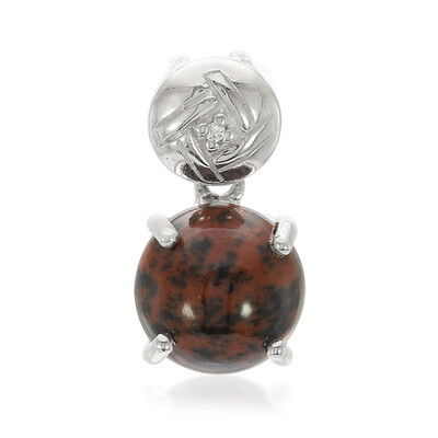 Pendentif en argent et Obsidienne acajou