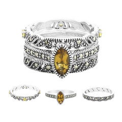 Bague en argent et Citrine